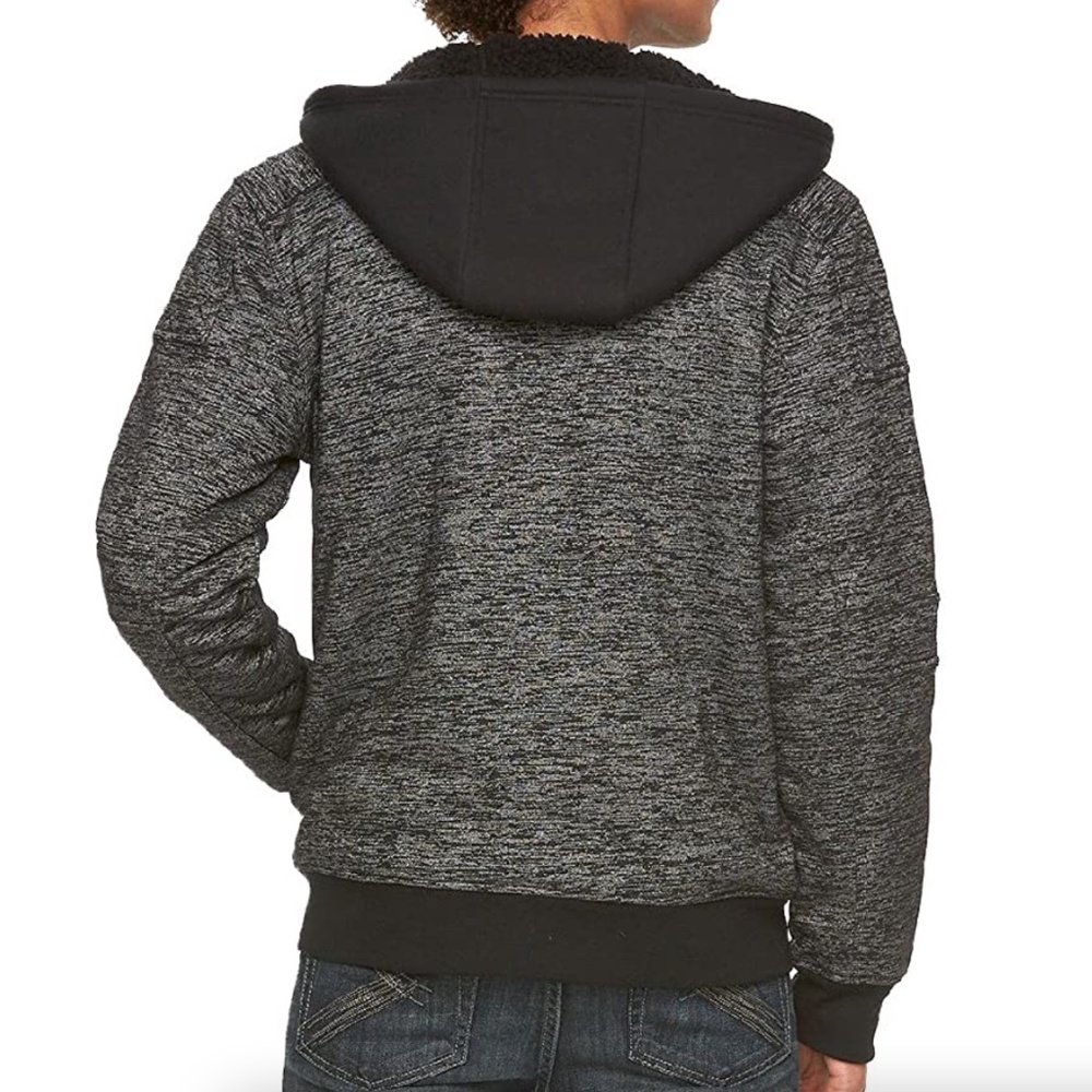 Rock & Republic Moto Grit Zip Sherpa Hooded Jacket - Picture 2 of 16